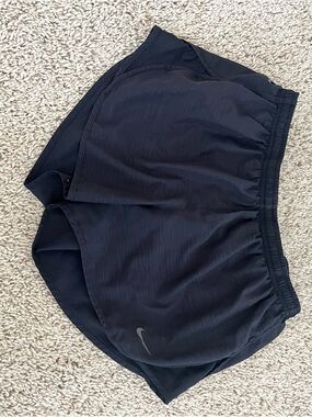 Nike Black Athletic Running Shorts with Reflective Swoosh